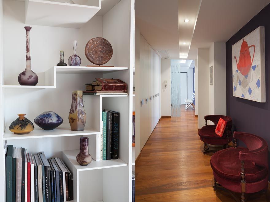 Fitted Bookcase and Entryway Cabinet